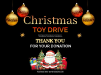Black Joyful Christmas Toy Drive Video Yard Sign template