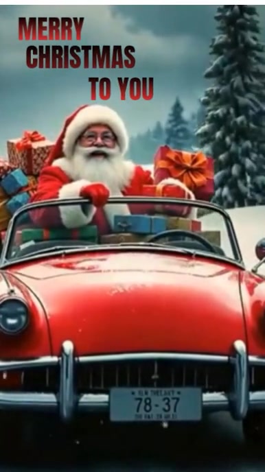 Black Joyful Christmas Video Red Instagram Reel template