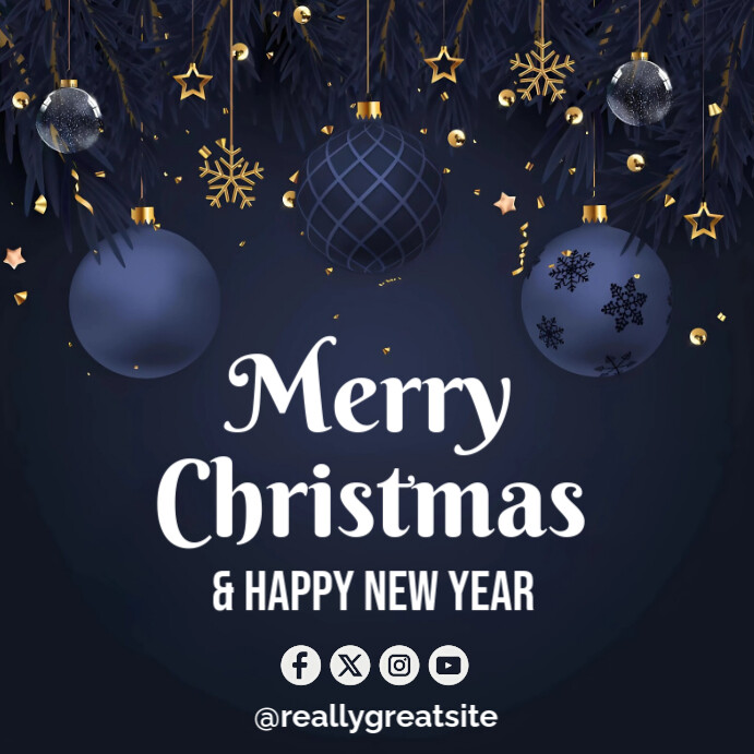 Copy of Black Joyful Christmas Wishes Instagram Post | PosterMyWall