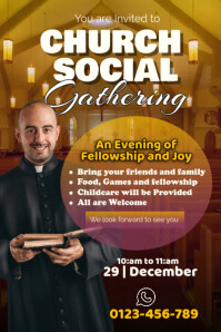 Noir Church Social Gathering Poster Template