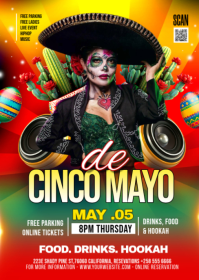 Black Joyful Cinco de Mayo Celebration A6 template