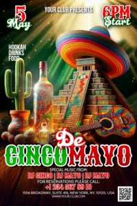 Black Joyful Cinco de Mayo Celebration Banner 4' × 6' Video template