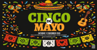 Black Joyful Cinco de Mayo Celebration Facebook Group Cover Photo template