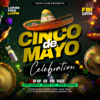 Black Joyful Cinco de Mayo Celebration Instagram Post Instagram-opslag template