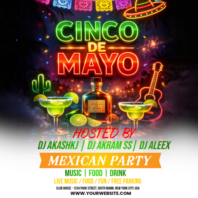 Black Joyful Cinco de Mayo Celebration Instagram Post Template ...