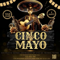 Black Joyful Cinco de Mayo Celebration Instagram Post Video Wpis na Instagrama template