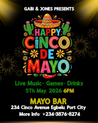 Black Joyful Cinco de Mayo Celebration Instagram Portrait template
