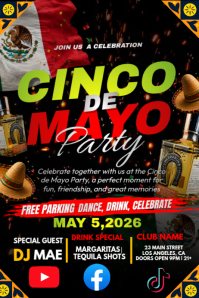 สีดำ Cinco de Mayo Celebration Plakat Template