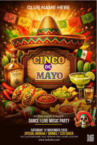 Hitam Cinco de Mayo Celebration ภาพกราฟิก Tumblr Template