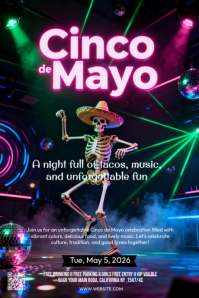Black Joyful Cinco de Mayo Celebration Tumblr Graphic template