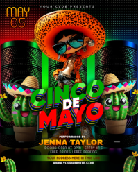 Black Joyful Cinco de Mayo Party Instagram Portrait template