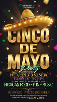Black Joyful Cinco de Mayo Party Instagram Story Video template