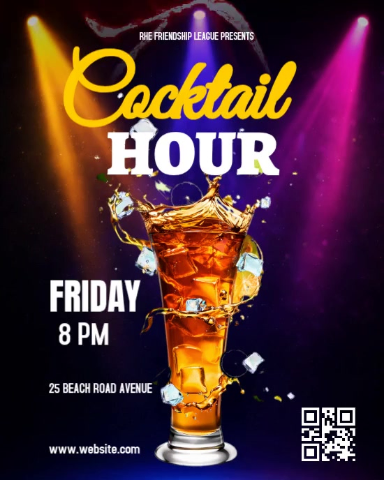 Cocktail Hour Event Template | PosterMyWall