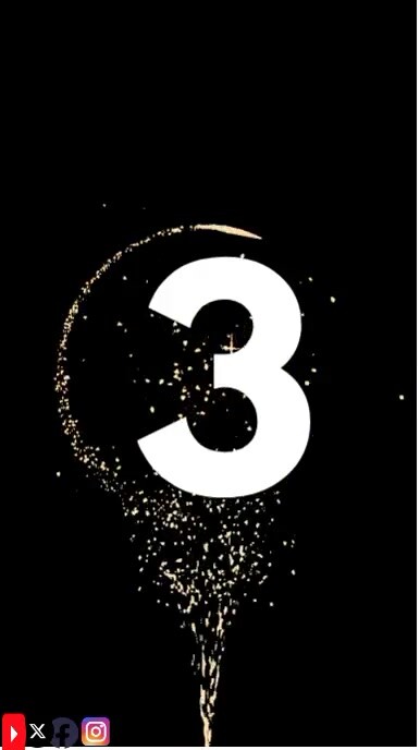 Black Joyful Countdown Celebration Youtube Short Template | PosterMyWall