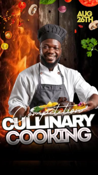 Black Joyful Culinary Cooking Competition Instagram Story Video template