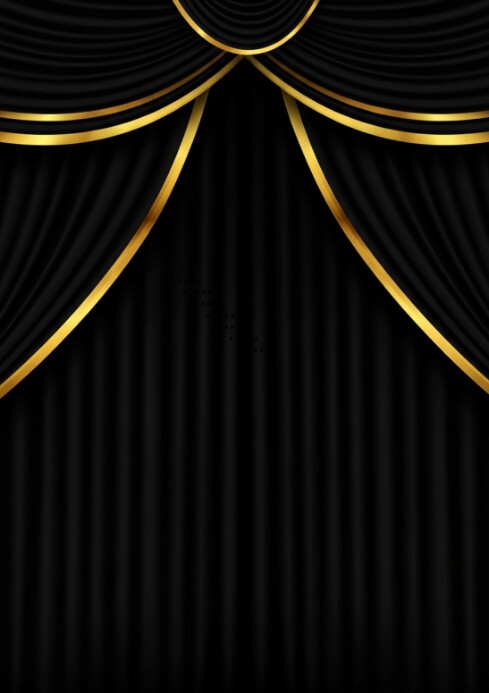 Black Joyful Curtain Stage Backdrop / Grand Opening Background A4 ...
