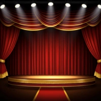 Black Joyful Curtain Stage Backdrop  Instagram Post template