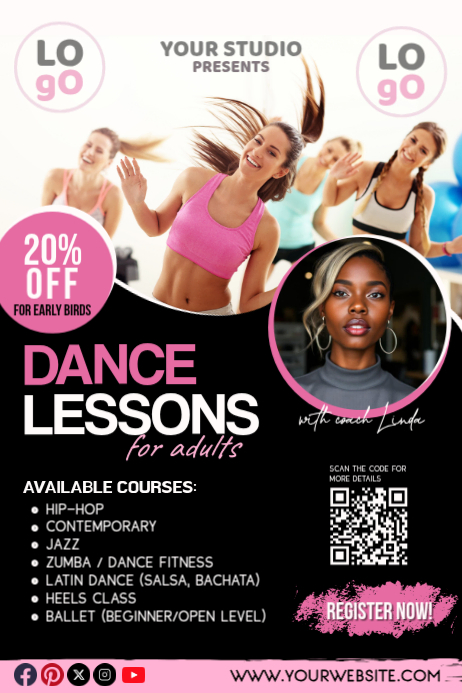 Dance Lessons Promotion Posters Template | PosterMyWall