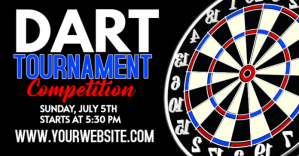 Black Joyful Dart Tournament Facebook Shared template