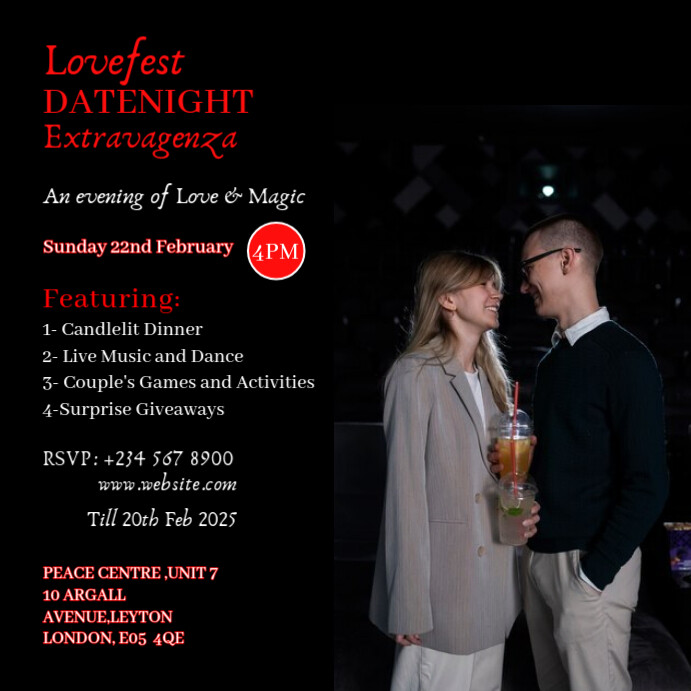 Black Joyful Date Night Instagram Post template