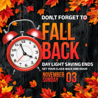 Hitam Daylight Saving Time Reminder Publicación de Instagram Template