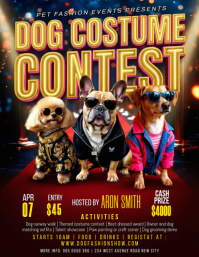 Black Joyful Dog Costume Contest Flyer ใบปลิว (US Letter) template