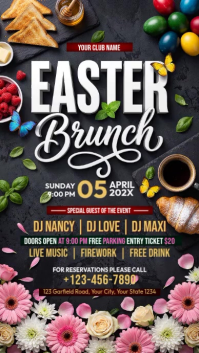 Black Joyful Easter Brunch Event Instagram Story Video template
