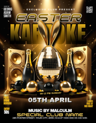 Black Joyful Easter Karaoke Event Poster/Wallboard template
