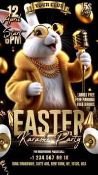 Black Joyful Easter Karaoke Party Instagram Story Video template