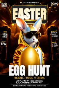 Black Joyful Easter Night Party Pinterest Graphic Video template