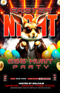 Black Joyful Easter Night Party Tabloid template