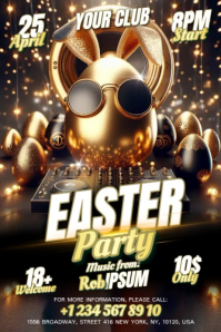 Black Joyful Easter Party Banner 4' × 6' Video template