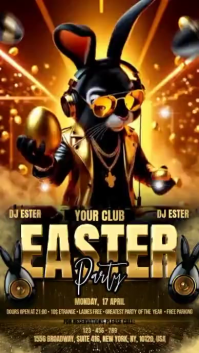 Black Joyful Easter Party Instagram Reel Video Instagram-reel template