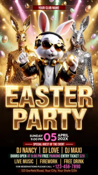 Black Joyful Easter Party Instagram Story Video template