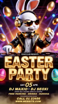 Black Joyful Easter Party Instagram Story Video template