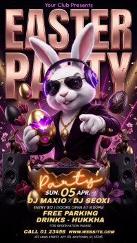 Black Joyful Easter Party Instagram Story Video template