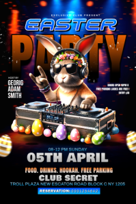 Black Joyful Easter Party Poster template