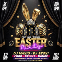 Black Joyful Easter Party Square Video template