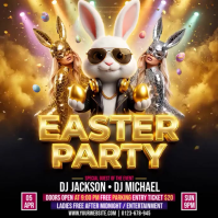 Black Joyful Easter Party Square Video template