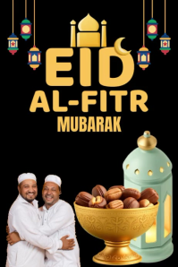 Black Joyful Eid al-Fitr Celebration Poster Video template
