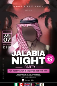 Black Joyful Eid Night Party Flyer  Pinterest Graphic template