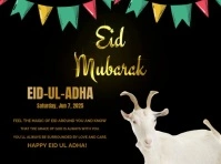 Black Joyful Eid-ul-adha , Eid Mubarak Video Poster Yard Sign Gartenschild template