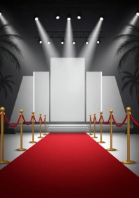 Black Joyful Elegant Award Ceremony Stage Backdrop A4 template
