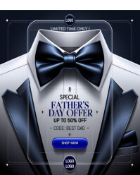 黑色 Black Joyful Elegant Father's Day Poster Sale Poster Luxury Suit And Tie Up To 50% Off Instagram Por Instagram Portrait Template