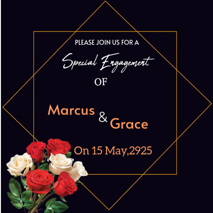 Black Joyful Engagement  Instagram Post template