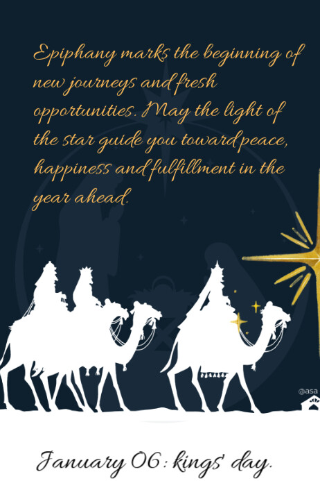 Black Joyful Epiphany Celebration  Poster template
