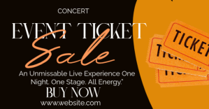 Black Joyful Event Ticket Sale  Facebook Ad Facebook-Anzeige template