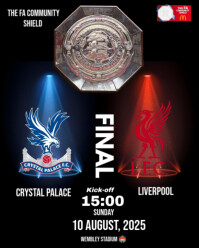 Black Joyful Fa Community Shield Final Match Crystal Palace Vs Liverpool  Instagram Portrait template