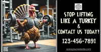 Black Joyful Fall Autumn Thanksgiving Funny Gym Fitness Personal Trainer  Facebook Shared Image template