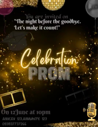 Black Joyful Farewell Party Flyer Video ใบปลิว (US Letter) template